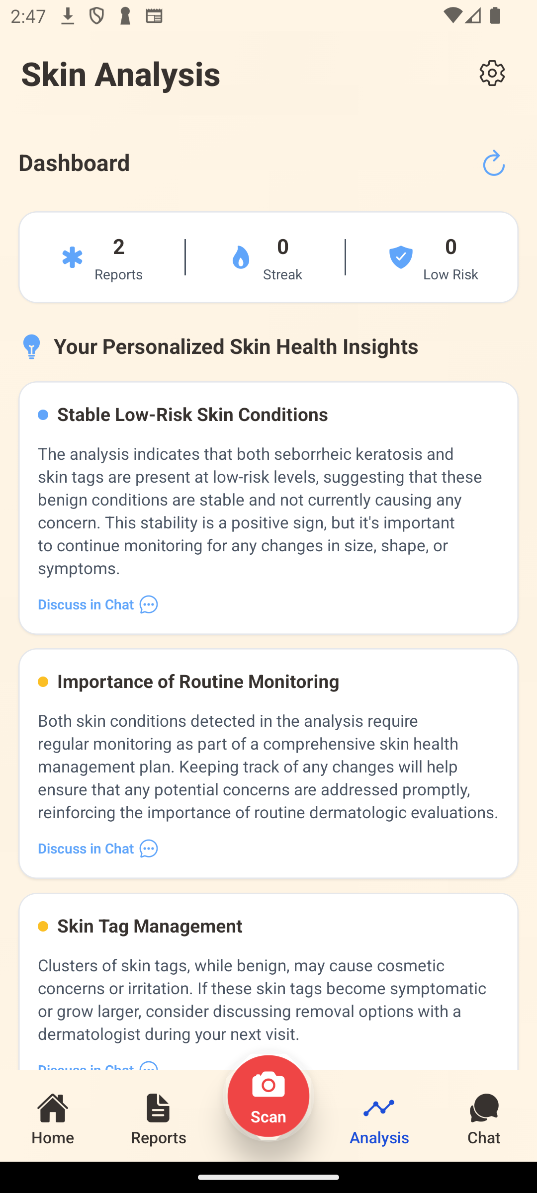 Analytics dashboard